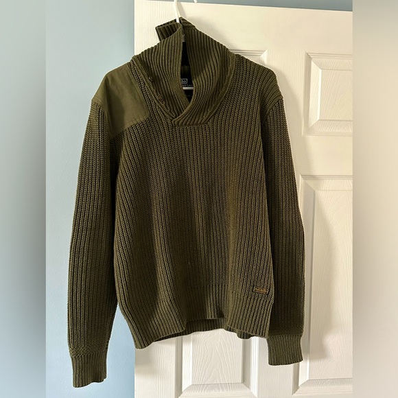 Vintage Y2K Polo Ralph Lauren Army Green Sweater, Size Medium - Picture 2 of 6